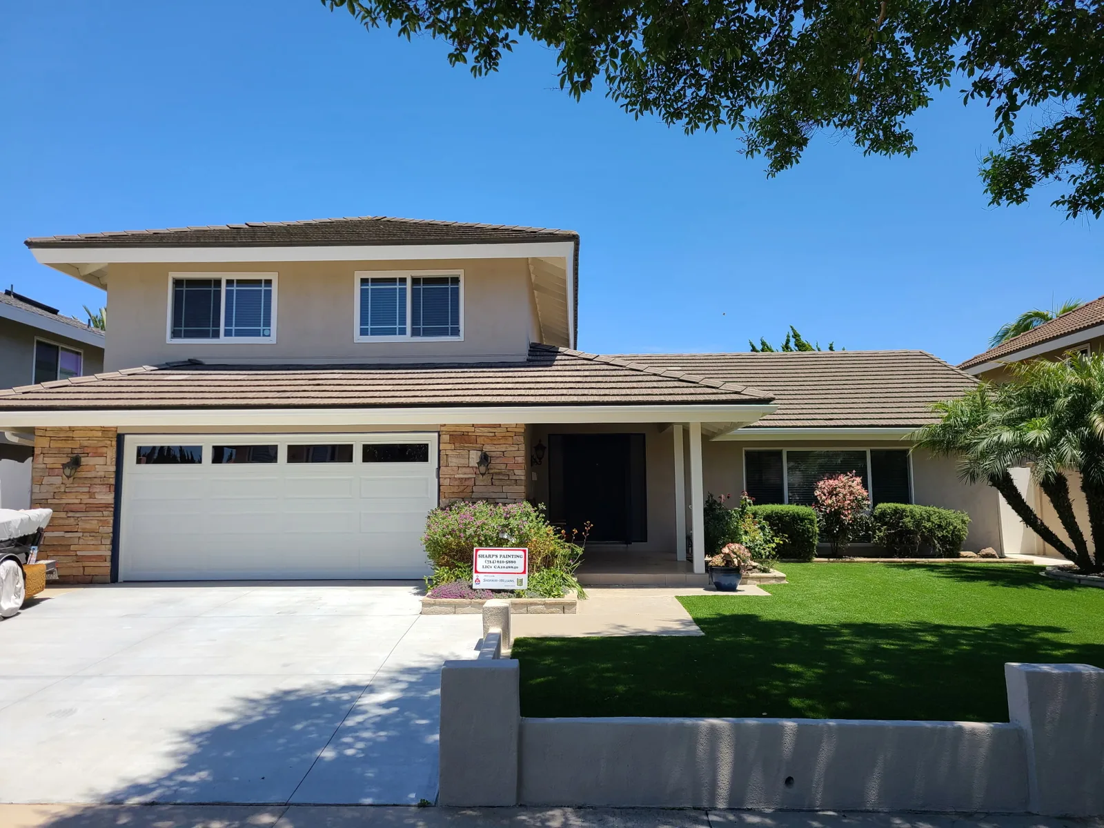 Two story exterior repaint in Orange County